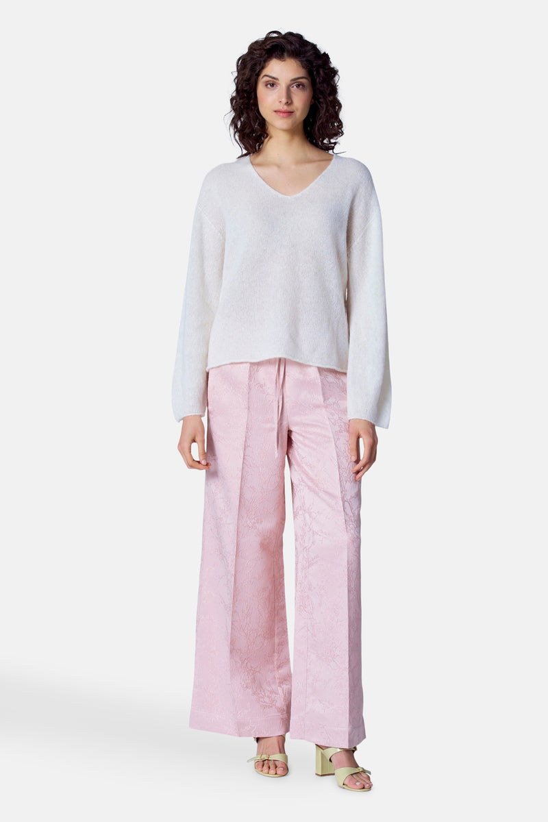 Pull col V Blanc - Astrid Black Label