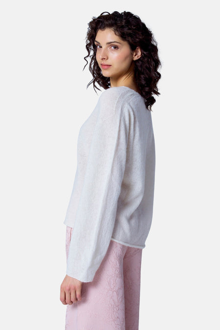 Pull à col en V - rose