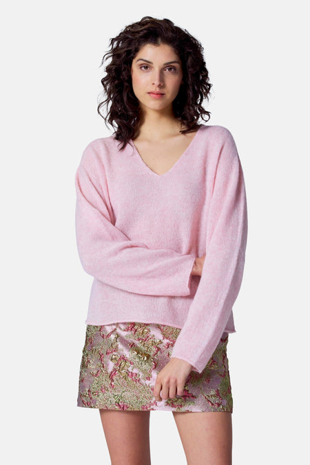 Pull col V Rose - Astrid Black Label