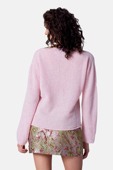 Pull col V Rose - Astrid Black Label