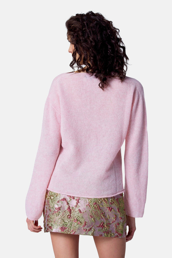 Pull col V Rose - Astrid Black Label