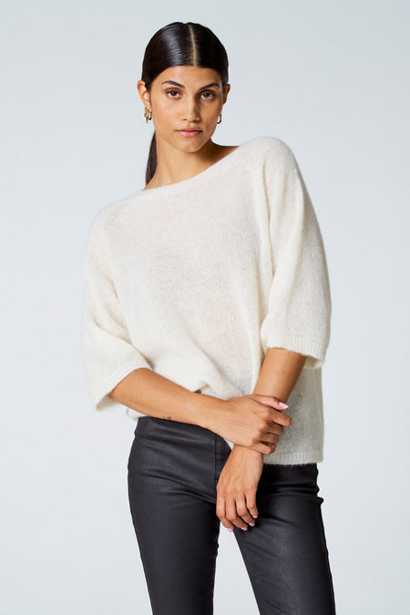Pull col O Écru - Astrid Black Label