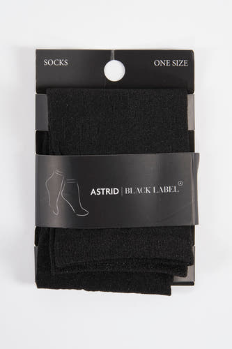 Chaussettes noires Astrid Black Black Label, avec des sub sub et une une blanche.