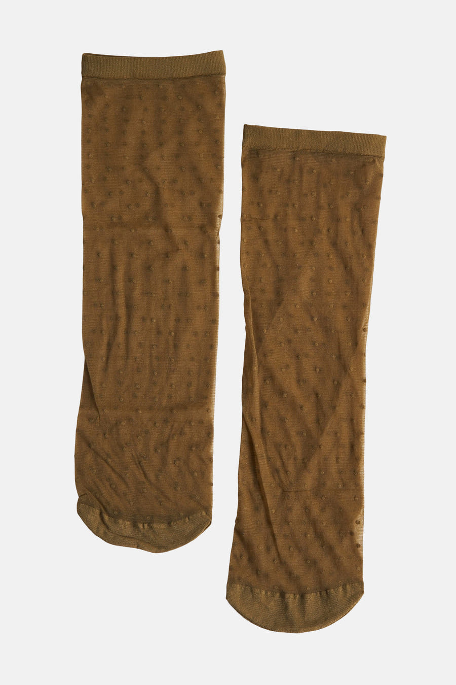 Chaussettes vertes d'Astrid Black Label avec un motif de points subtil et une texture transparente.