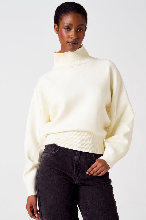 Pull à col roulé - écru