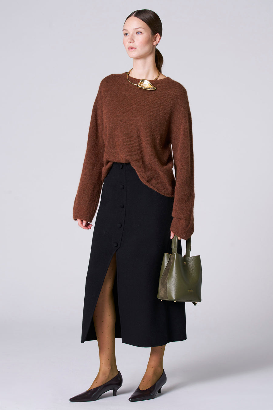 Pull à col rond - Brun - Astrid Black Label