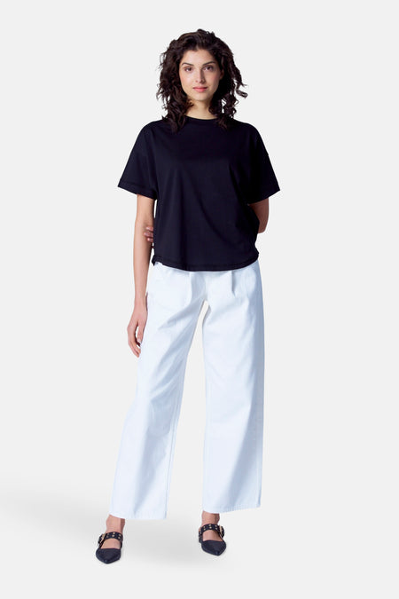 Top uni manche courte Noir - Astrid Black Label