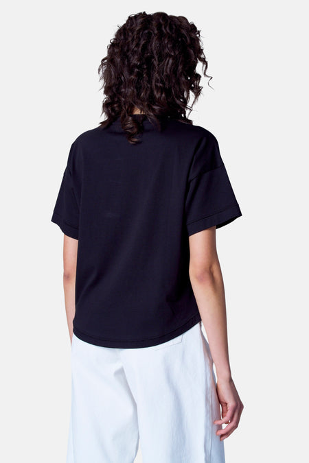 Top uni manche courte Noir - Astrid Black Label