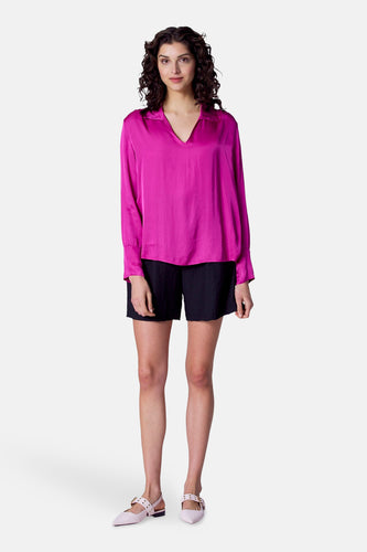 Blouse à manches longues - rose
