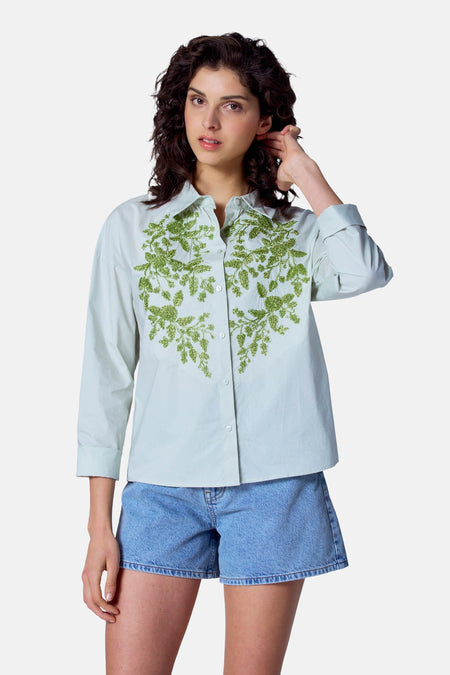 Blouse à manches longues - vert