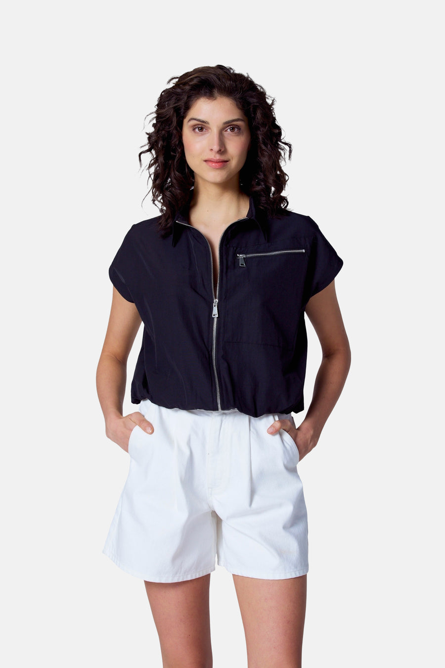 Blouse à manches courtes - Noir