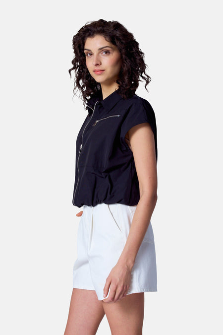 Blouse à manches courtes - Noir