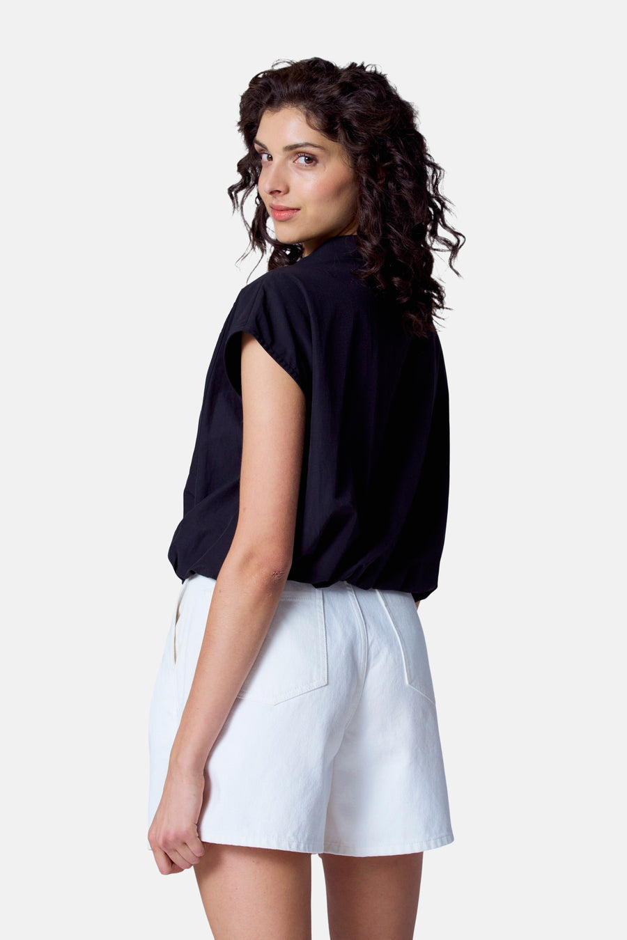 Blouse à manches courtes - Noir