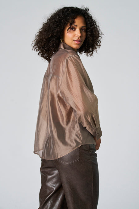 Blouse à manches longues - taupe
