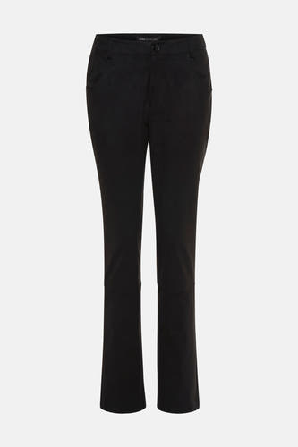 Pantalon noir d'Astrid Black Label, avec poches et une texture lisse.