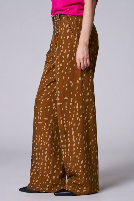 Pantalon coloré - Brun