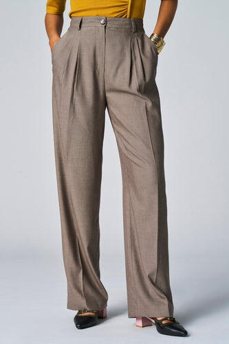 Pantalon coloré - taupe - Astrid Black Label