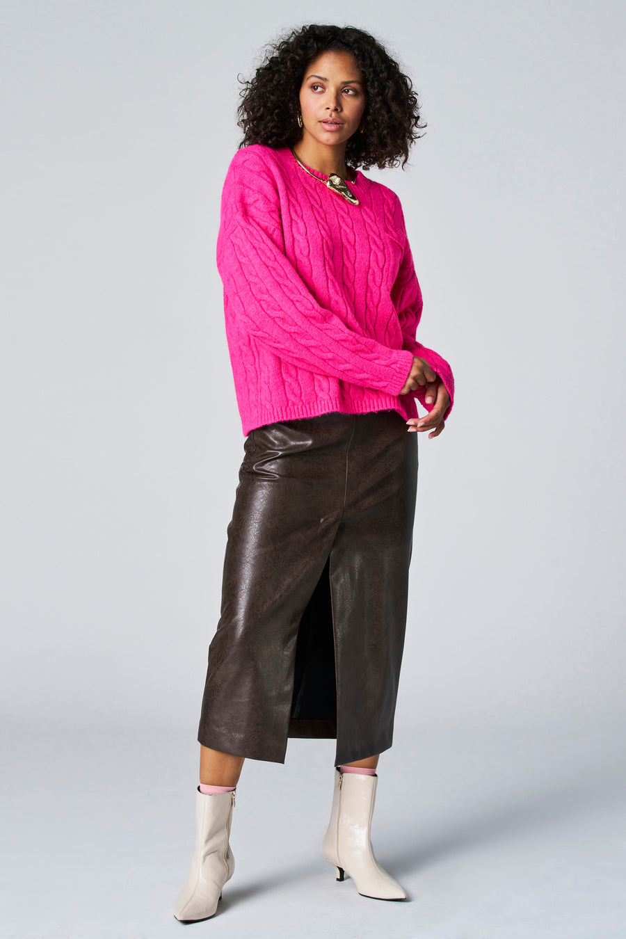 Pull à col rond - rose - Astrid Black Label