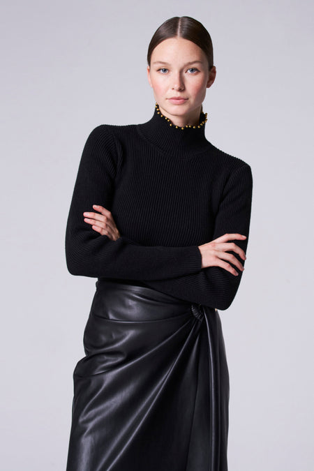 Pull à col roulé - Noir