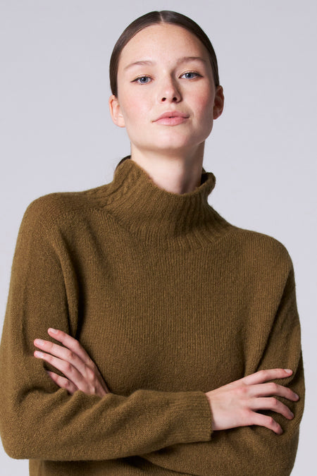 Pull à col roulé - vert