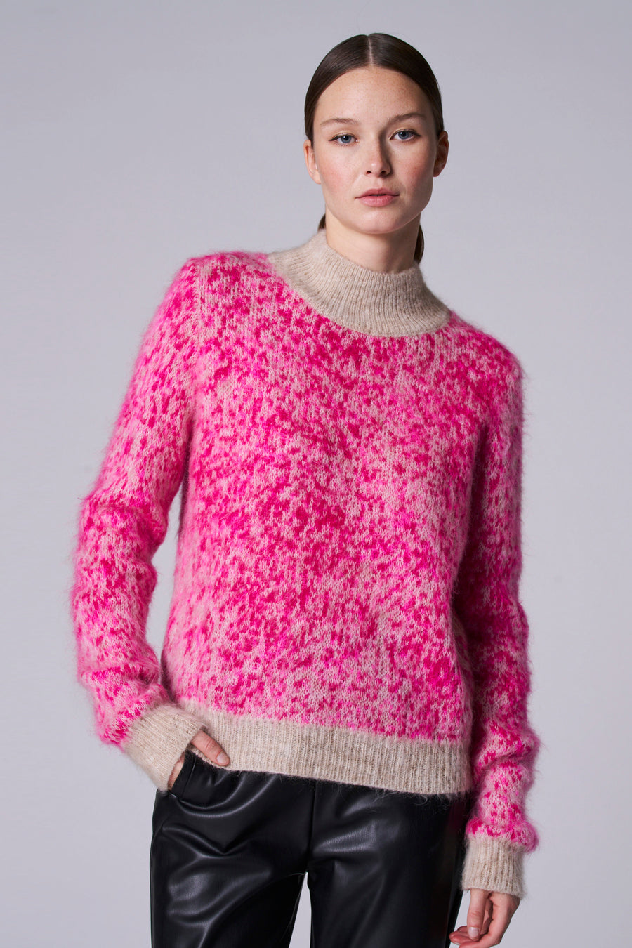 Pull à col roulé - rose - Astrid Black Label
