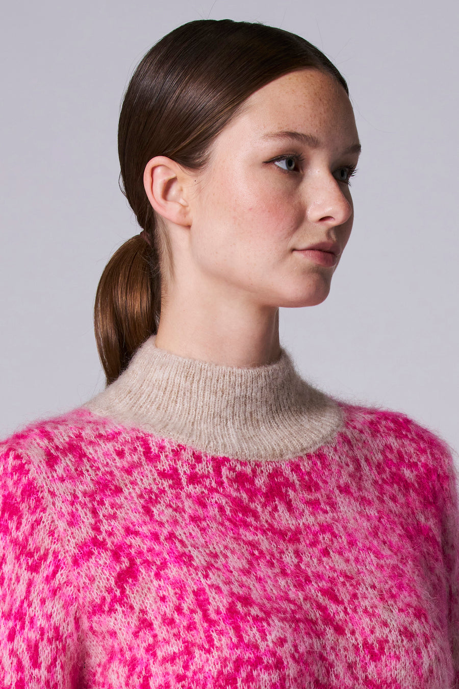 Pull à col roulé - rose - Astrid Black Label