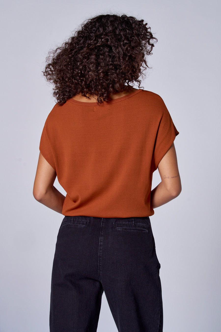 Pull à col rond - orange - Astrid Black Label