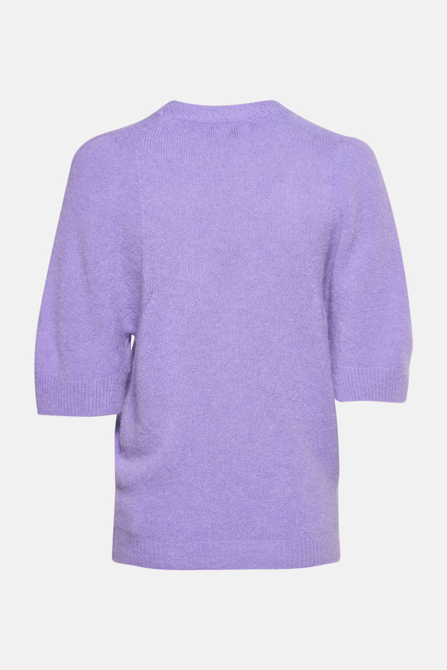 Pull noir avec col rond d'Astrid Black Label, à manches courtes et en texture tricotée.