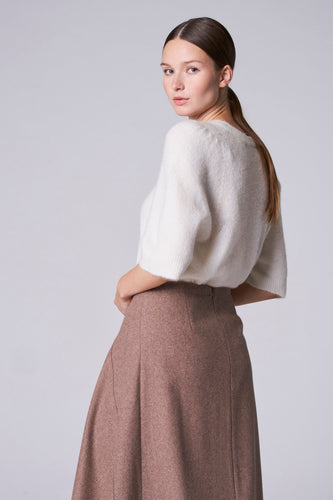 Pull à col rond - blanc - Astrid Black Label