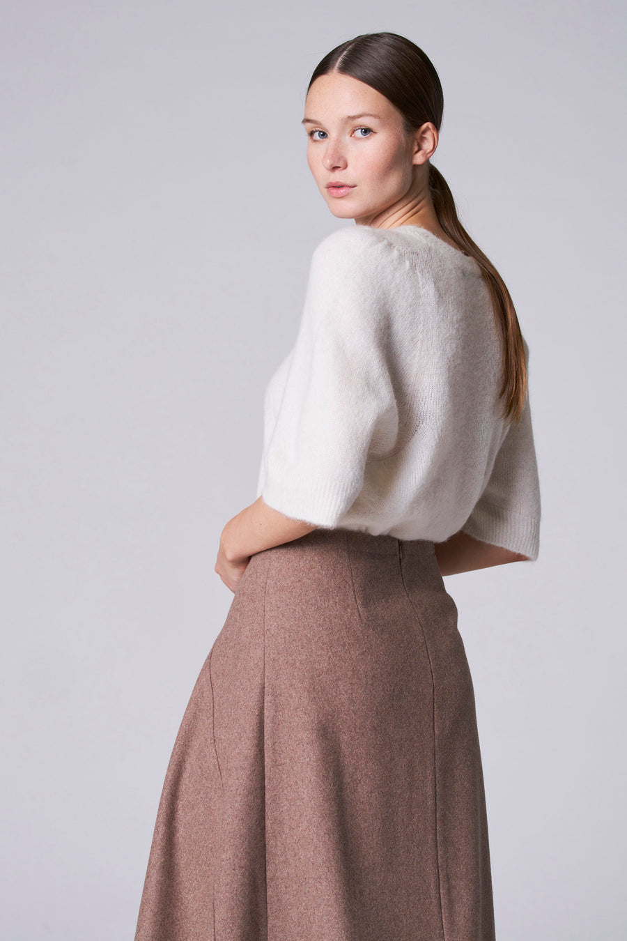 Pull à col rond - blanc - Astrid Black Label