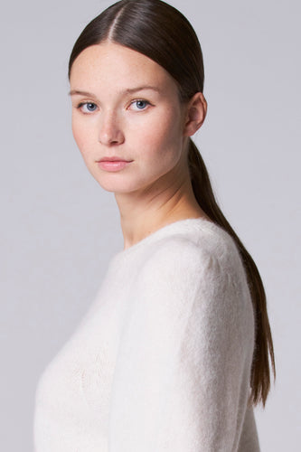 Pull à col rond - blanc - Astrid Black Label