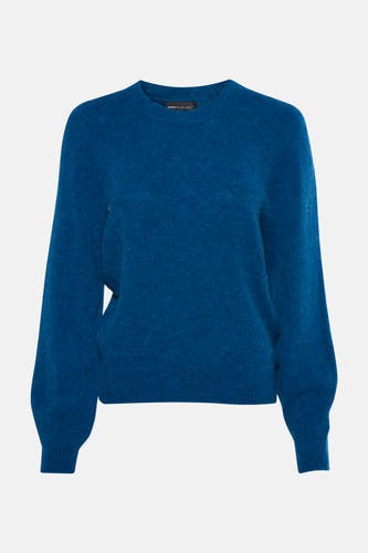 T-shirt bleu avec col rond d'Astrid Black Label, en tissu doux.