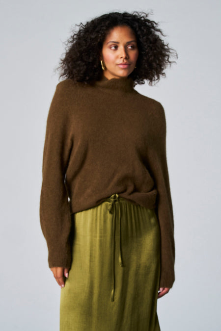 Pull à col roulé - Kaki