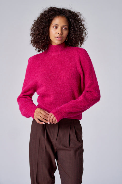 Pull à col roulé - rose
