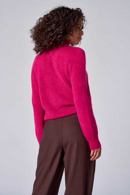 Pull à col roulé - rose