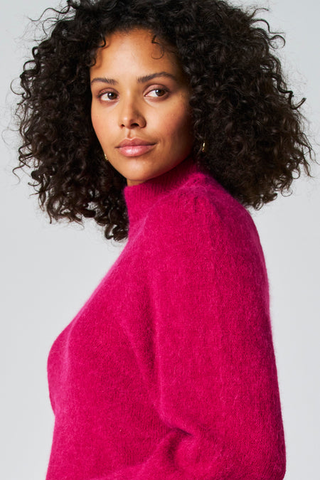 Pull à col roulé - rose