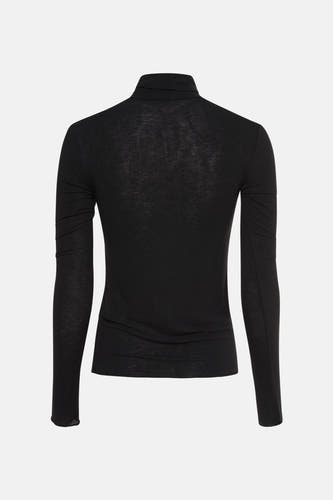 T-shirt noir à manches longues d'Astrid Black Label, dos, avec col haut.