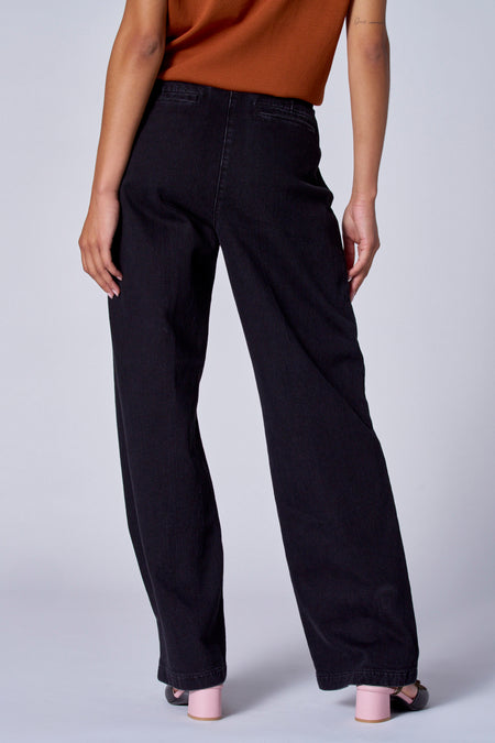 Jeans wide Black denim - Astrid Black Label