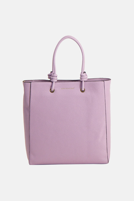 Sac à bandoulière violet Astrid Black Label, avec détail de bouton sur les anses et une texture à grain fin.
