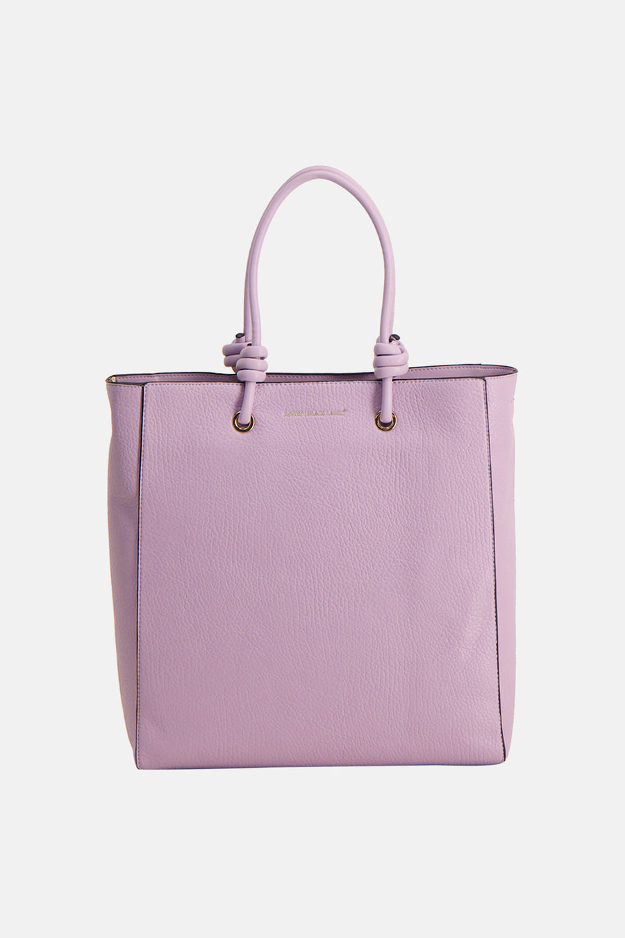 Sac à bandoulière violet Astrid Black Label, avec détail de bouton sur les anses et une texture à grain fin.