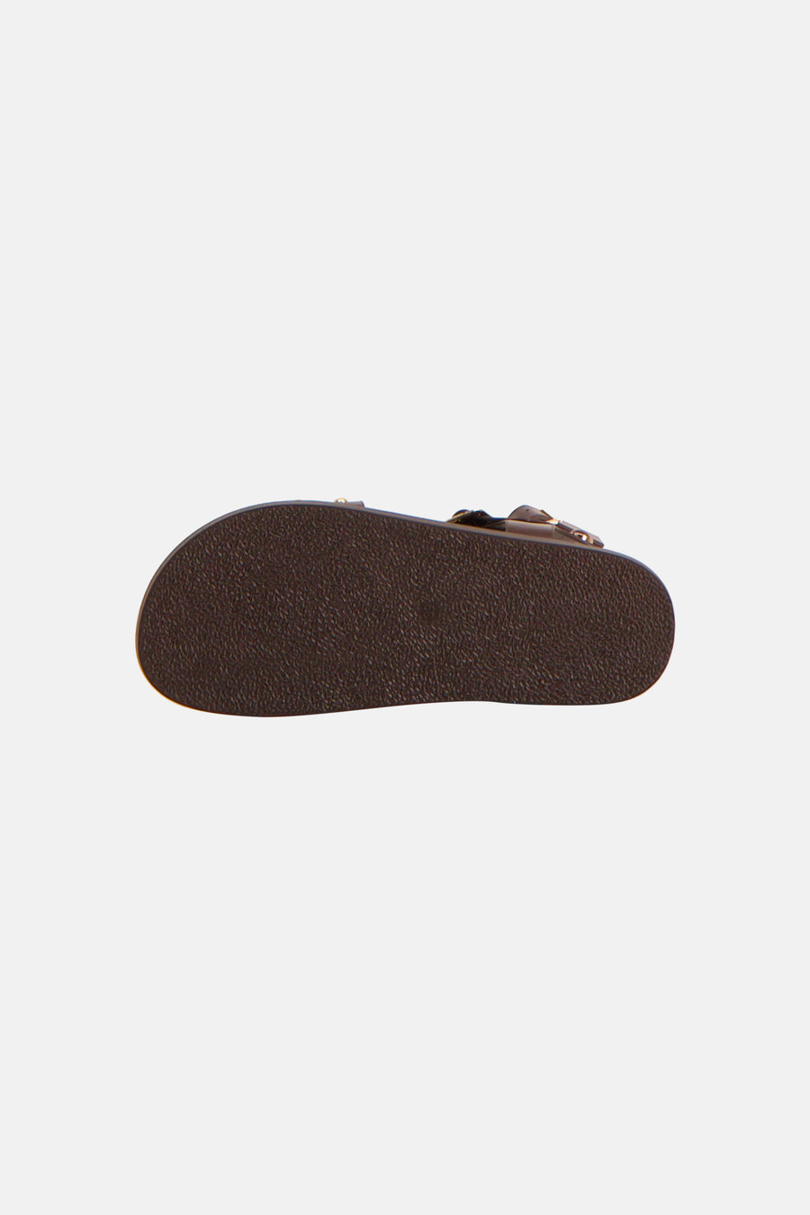Sandales marron Astrid Black Label, avec une semelle marron foncé et des brides réglables.