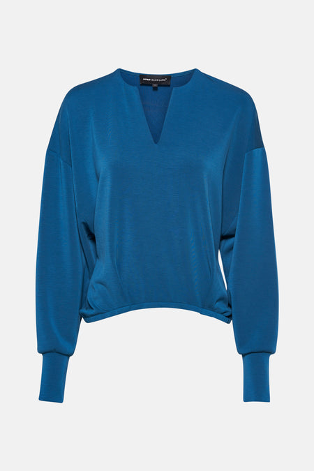 Pull à col en V - bleu