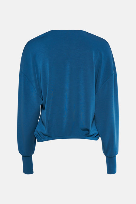 Pull à col en V - bleu