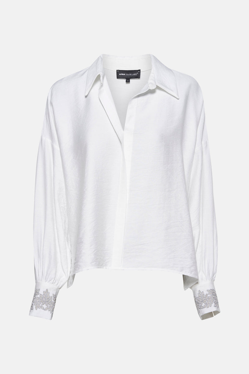 Chemise à manches longues - blanc