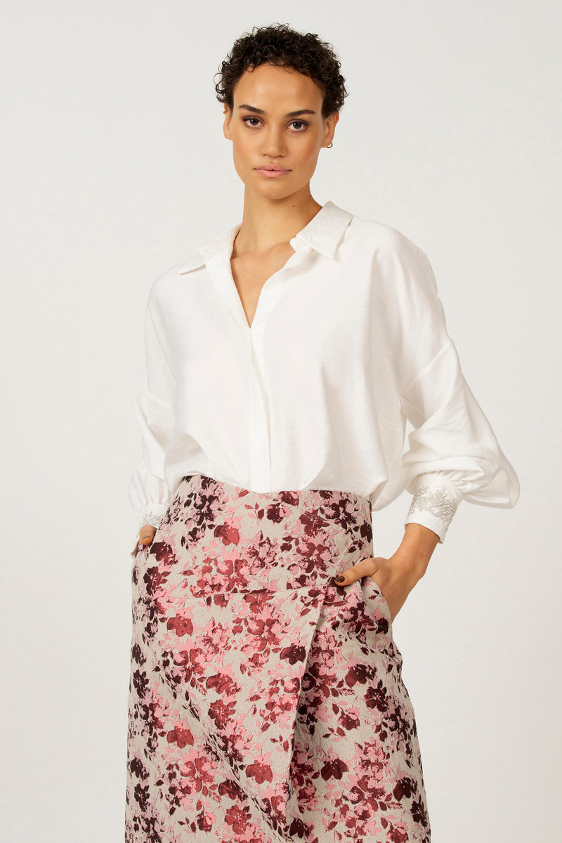 Chemise à manches longues - blanc