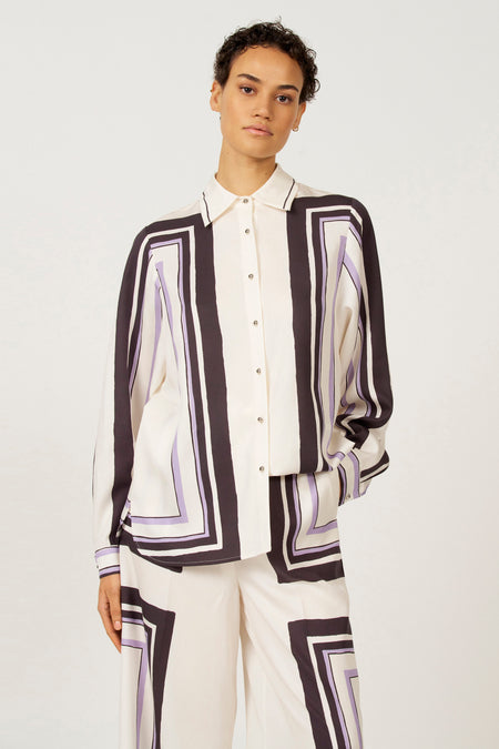 Blouse à manches longues - multicolore