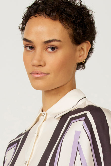 Blouse à manches longues - multicolore