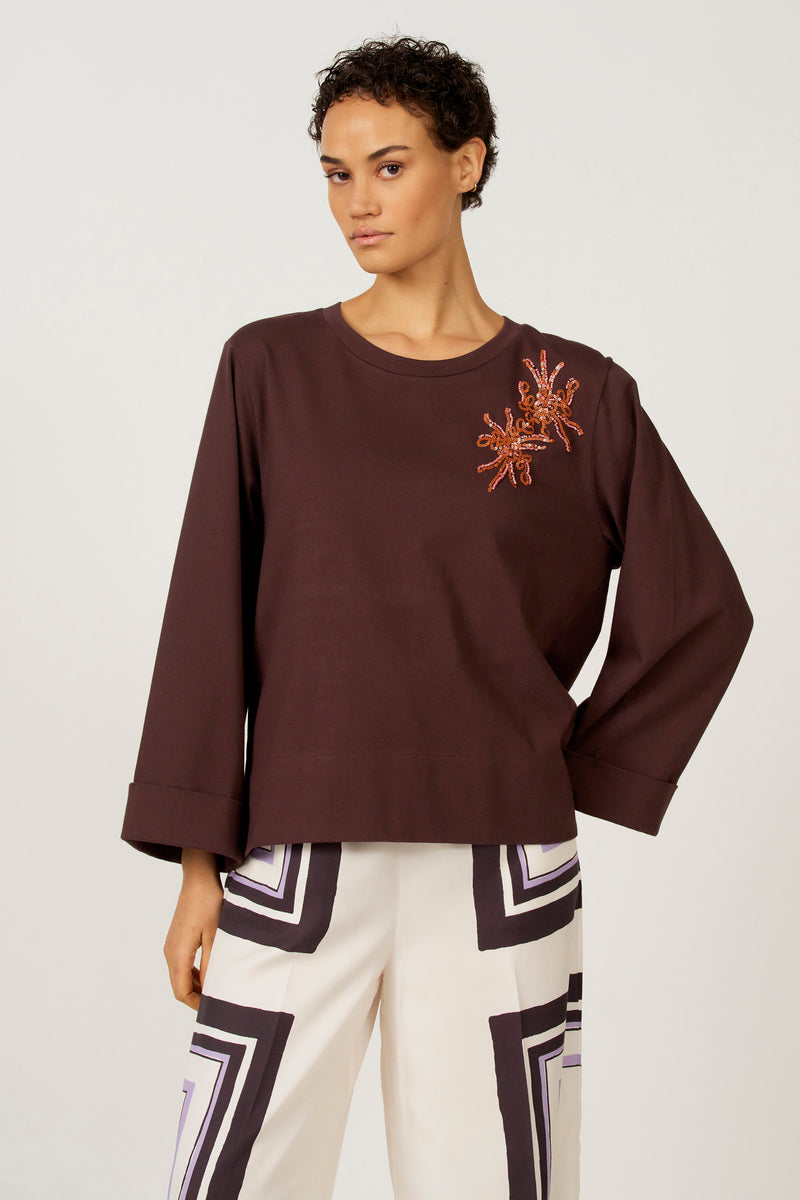 T-shirt à manches longues - brun