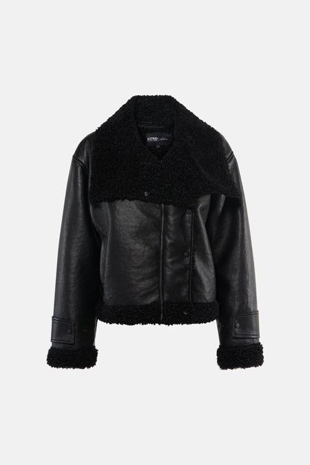 Veste en similicuir - noir