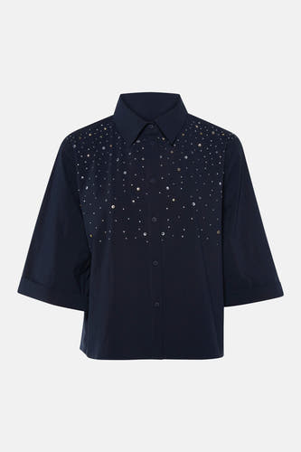 Blouse à manches 3/4 - bleu